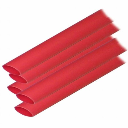 SAFETY FIRST 0.5 x 12 in. Adhesive Lined Heat Shrink Tubing, Red - , 5PK SA1718484